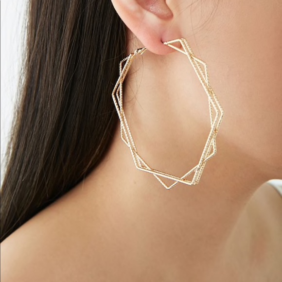 Geo Hoop Earrings - Picture 1 of 1